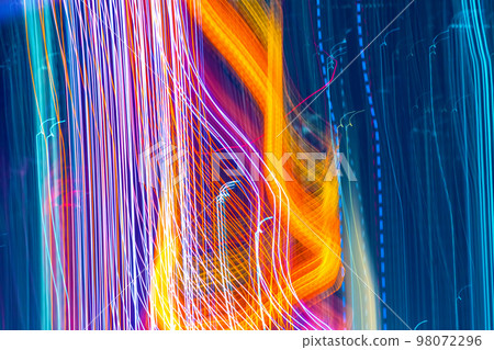 Abstract blurred bokeh neon light trails background Abstract blurred bokeh neon light trails background 98072296