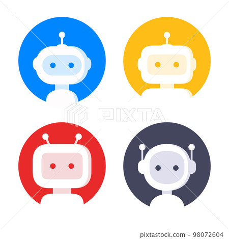 Robot in circle vector icon set 98072604