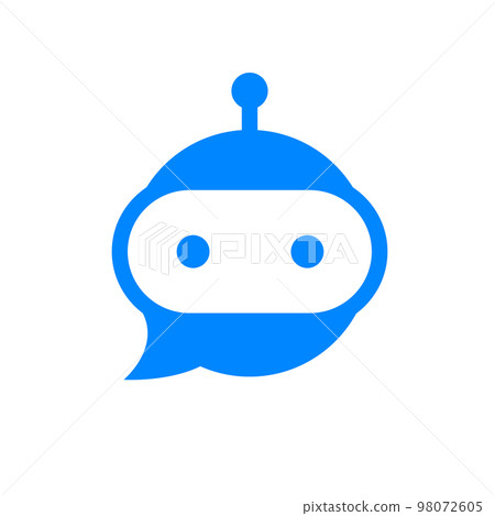 Chatbot head in speech bubble vector icon 98072605