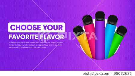 Disposable electronic cigarette vector banner 98072625