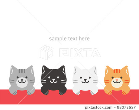 4隻貓背景素材插畫 98072657