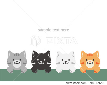4隻貓背景素材插畫 98072658