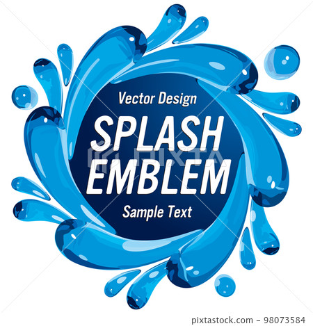 逼真的水濺標誌樣本字母矢量插圖 98073584