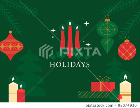 trendy Christmas card frame, background with shapes and colors 98074930