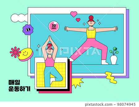 life hacks and habits of young woman_home exercise life hacks and habits of young woman_home exercise 98074945