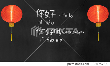 Learning chinese alphabet "pinyin" in classroom. Learning chinese alphabet "pinyin" in classroom. 98075783