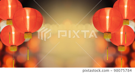 Chinese new year lanterns in old town area. 98075784