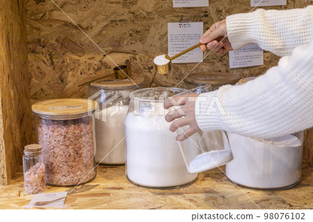 eco friendly habits hand gesture_refill powder detergent 98076102