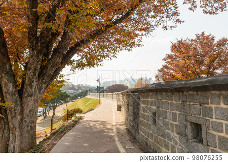 autumn landscape, scenery of Suwon Hwaseong in Korea 98076255
