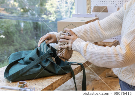 eco friendly habits hand gesture_eco package 98076415