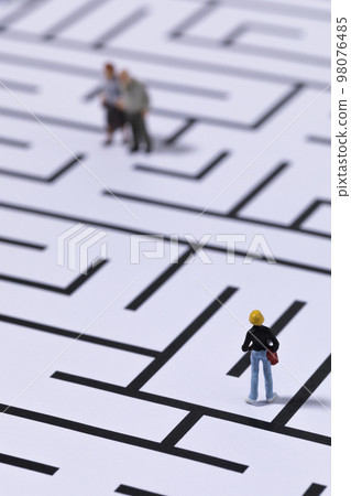 brain health and dementia series_a miniature wandering in a maze 98076485