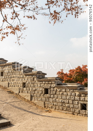 autumn landscape, scenery of Suwon Hwaseong in Korea 98076542