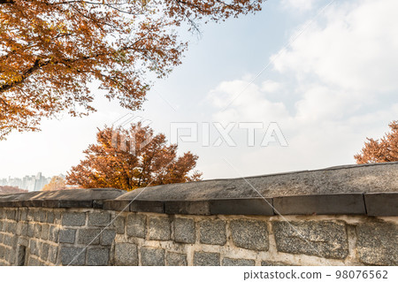 autumn landscape, scenery of Suwon Hwaseong in Korea autumn landscape, scenery of Suwon Hwaseong in Korea 98076562
