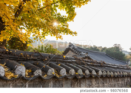autumn landscape, scenery of Suwon Hwaseong in Korea 98076568