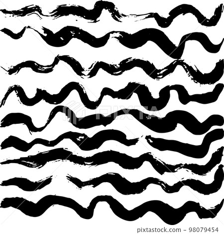 Ink Grunge Waves Hand Drawn Dry Brush Set Ink Grunge Waves Hand Drawn Dry Brush Set 98079454