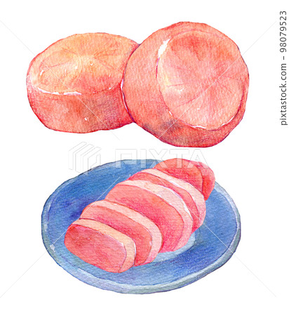 Hida Takayama traditional vegetables red turnip pickles watercolor illustration Hida Takayama traditional vegetables red turnip pickles watercolor illustration 98079523