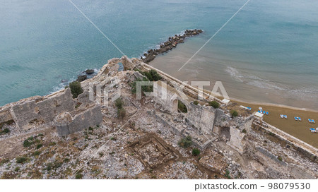 Maidens Castle Kiz Kalesi Drone Photo, Erdemli Mersin, Turkey 98079530