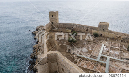 Maidens Castle Kiz Kalesi Drone Photo, Erdemli Mersin, Turkey 98079534