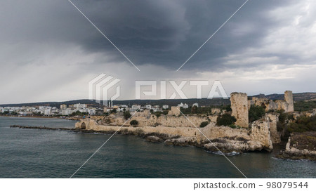 Maidens Castle Kiz Kalesi Drone Photo, Erdemli Mersin, Turkey Maidens Castle Kiz Kalesi Drone Photo, Erdemli Mersin, Turkey 98079544