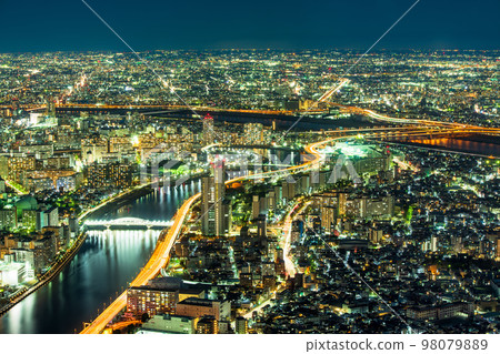 東京夜景城市景觀 98079889