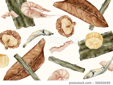 大石大石日本食品背景圖案紡織水彩插圖 98080089