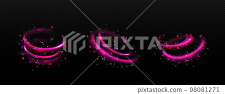 Magic light effect, pink wind swirl with hearts Magic light effect, pink wind swirl with hearts 98081271