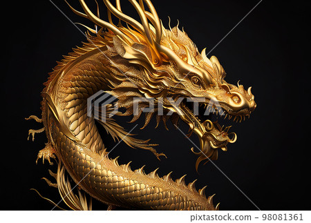 Chinese New Year Decoration--Closeup of Dancing Dragon and knots Chinese New Year Decoration--Closeup of Dancing Dragon and knots 98081361