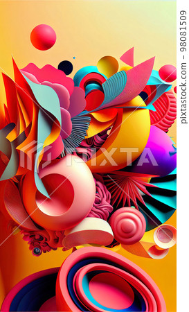 design template in abstract trendy expensive wallpaper styles with bright saturated colors 98081509