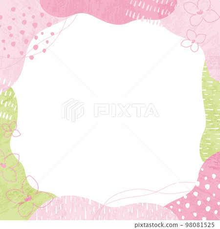 具有春天色彩的幾何圖案的抽象矢量框架背景 98081525