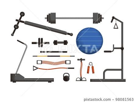 Training muscle training gym illustration set 98081563