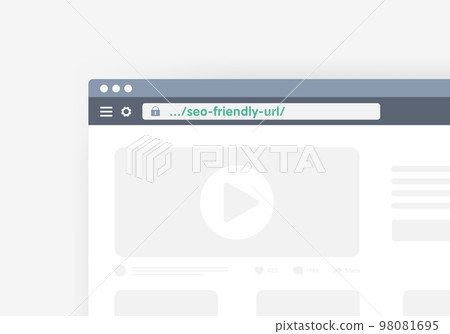 Friendly Url SEO concept. Internet browser with an address bar and optimized for search engine readable and short address of the site page 98081695