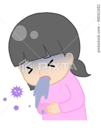 女孩嘔吐（帶有病菌） 98081882