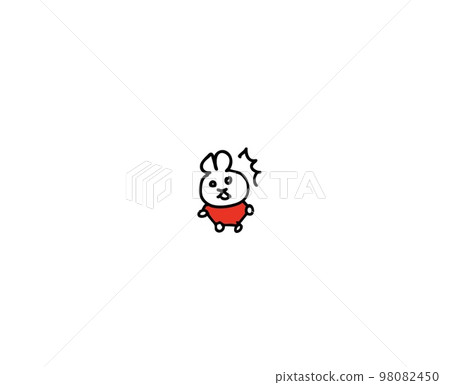 Rabbit in red clothes Surprised 98082450