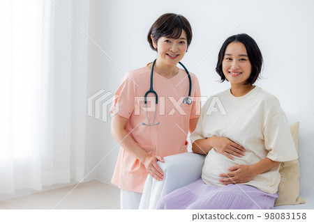 Pregnant woman midwife Pregnant woman midwife 98083158
