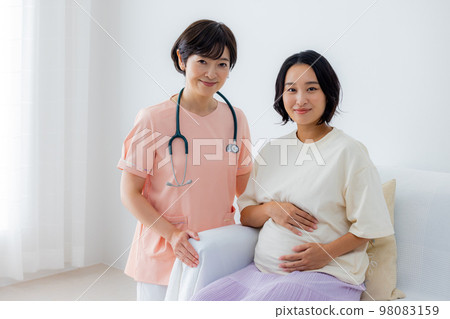 Pregnant woman midwife 98083159
