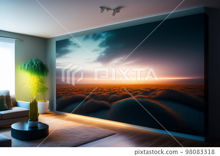 Modern interior large screen 98083318