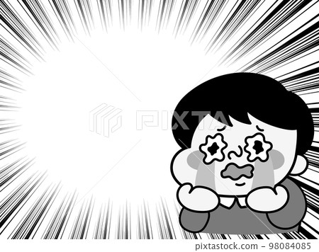 Comical male character illustration material crying with concentration line and tears Comical male character illustration material crying with concentration line and tears 98084085