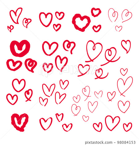 手寫的心設置紅色 98084153