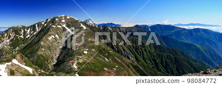 Southern Alps Shiramine Sanzan Tent Traversing View of Mt. Southern Alps Shiramine Sanzan Tent Traversing View of Mt. 98084772