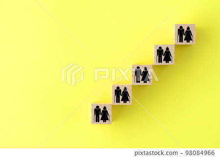 Graph image of increasing number of elderly people 98084966