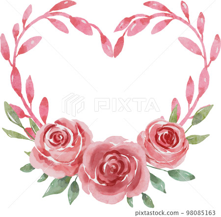 heart rose wreath - Stock Illustration [98085163] - PIXTA
