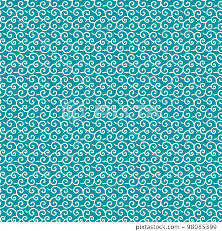 Green arabesque seamless pattern vector background material 98085399
