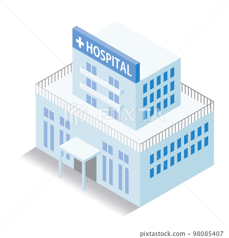 Isometric_Three-dimensional hospital illustration 98085407