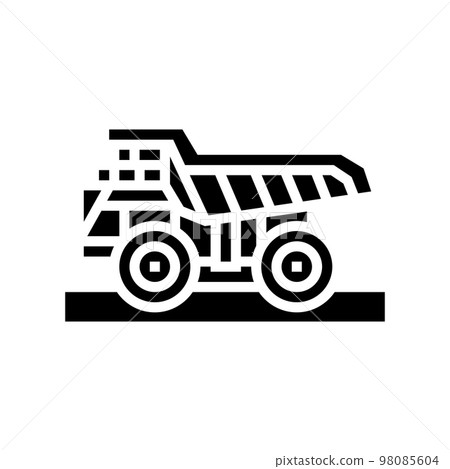 haul truck steel production glyph icon vector illustration 98085604