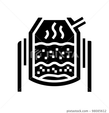 basic oxygen furnace steel production glyph icon vector illustration 98085612