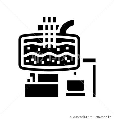 electric arc furnace steel production glyph icon vector illustration electric arc furnace steel production glyph icon vector illustration 98085616