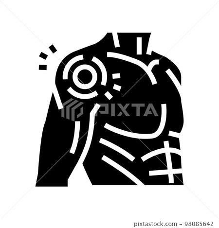 shoulder pain body ache glyph icon vector illustration 98085642