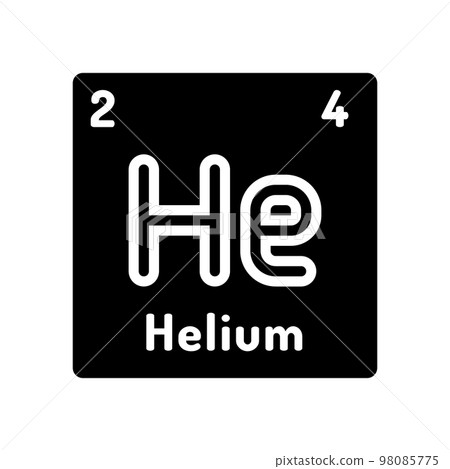 helium chemical element glyph icon vector illustration helium chemical element glyph icon vector illustration 98085775
