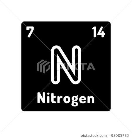 nitrogen chemical element glyph icon vector illustration 98085783