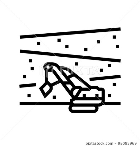 open pit mine steel production line icon vector illustration open pit mine steel production line icon vector illustration 98085969